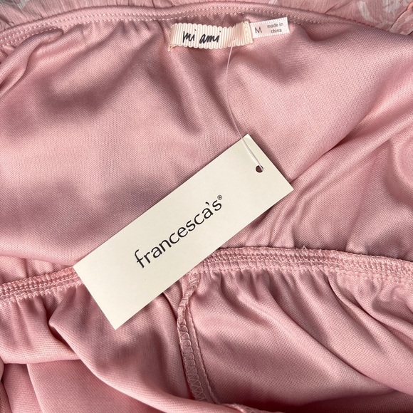 NEW Francesca’s Candice Floral Flounce Maxi Dress Pink And White size Medium - Picture 5 of 6